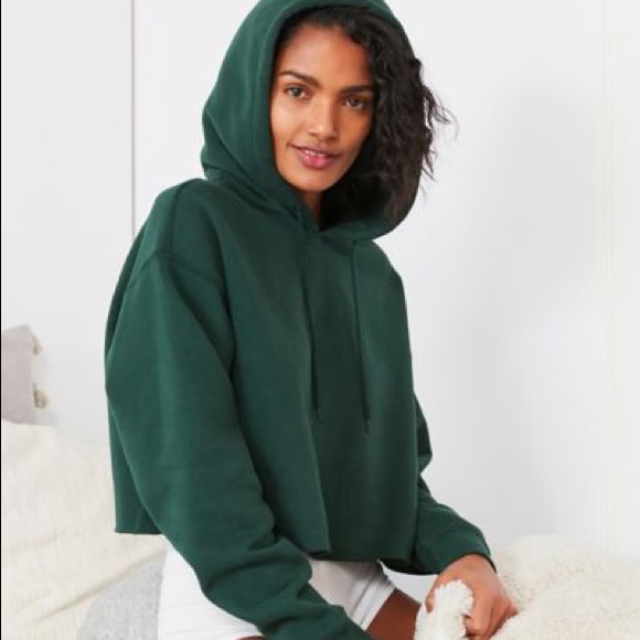 CROPPED HOODIE Essential SET In DEEP GREEN | forum.iktva.sa